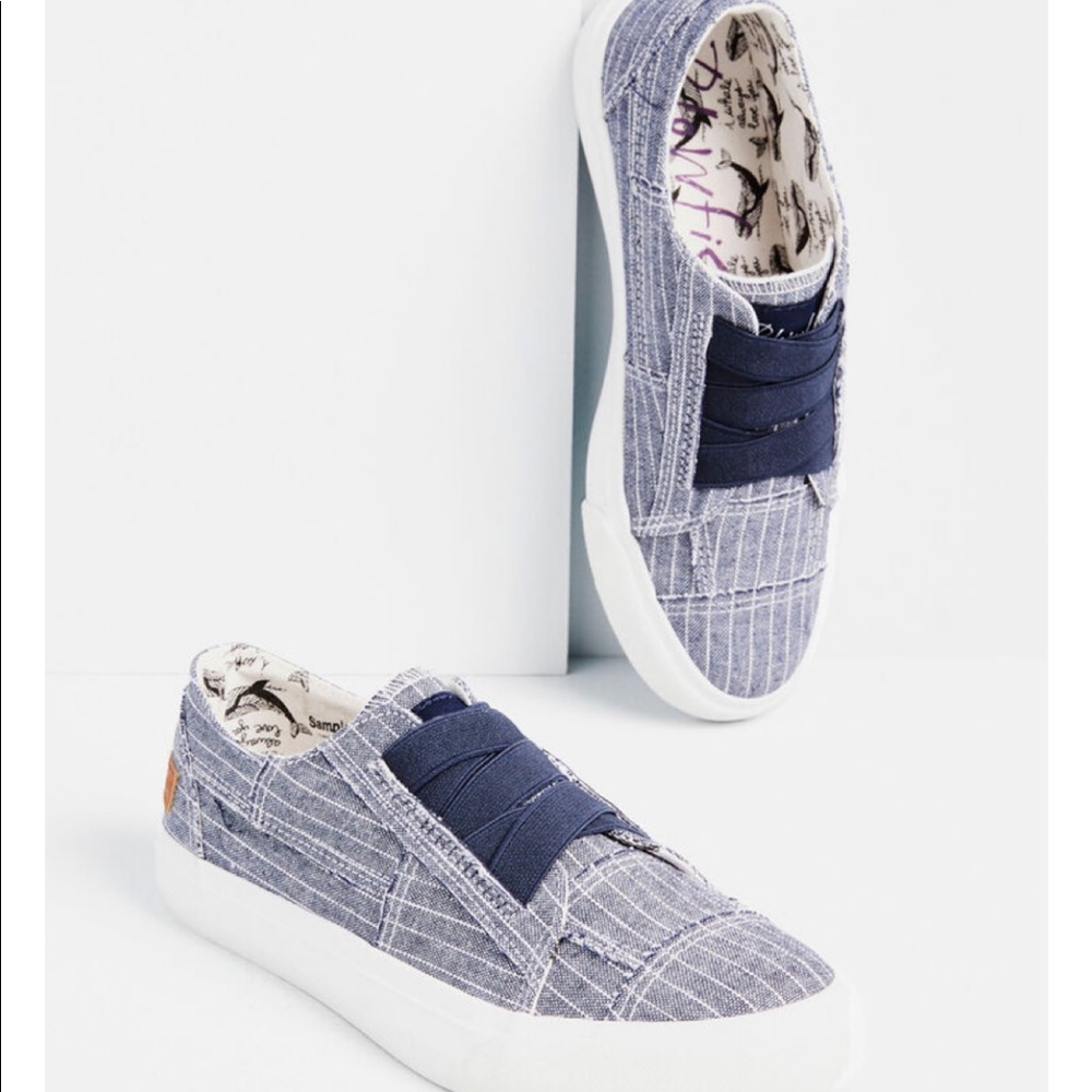 Blowfish Malibu Blue and White Canvas Sneakers